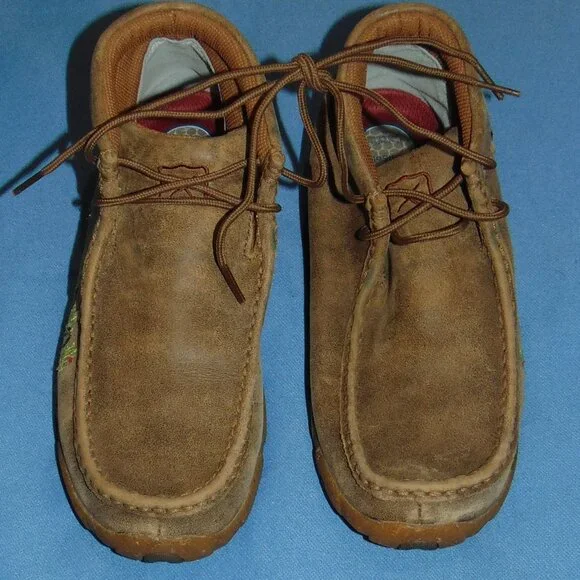 WOMEN'S  TWISTED X  LEATHER  CHUKKA BOOTS  EMBROIDERED CACTUS - Picture 3 of 5